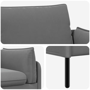 3-Θέσιος καναπές 3-θέσιο Σκούρο Γκρι 222 x 81 x 89 εκ. Βελούδο - Pakobazaar