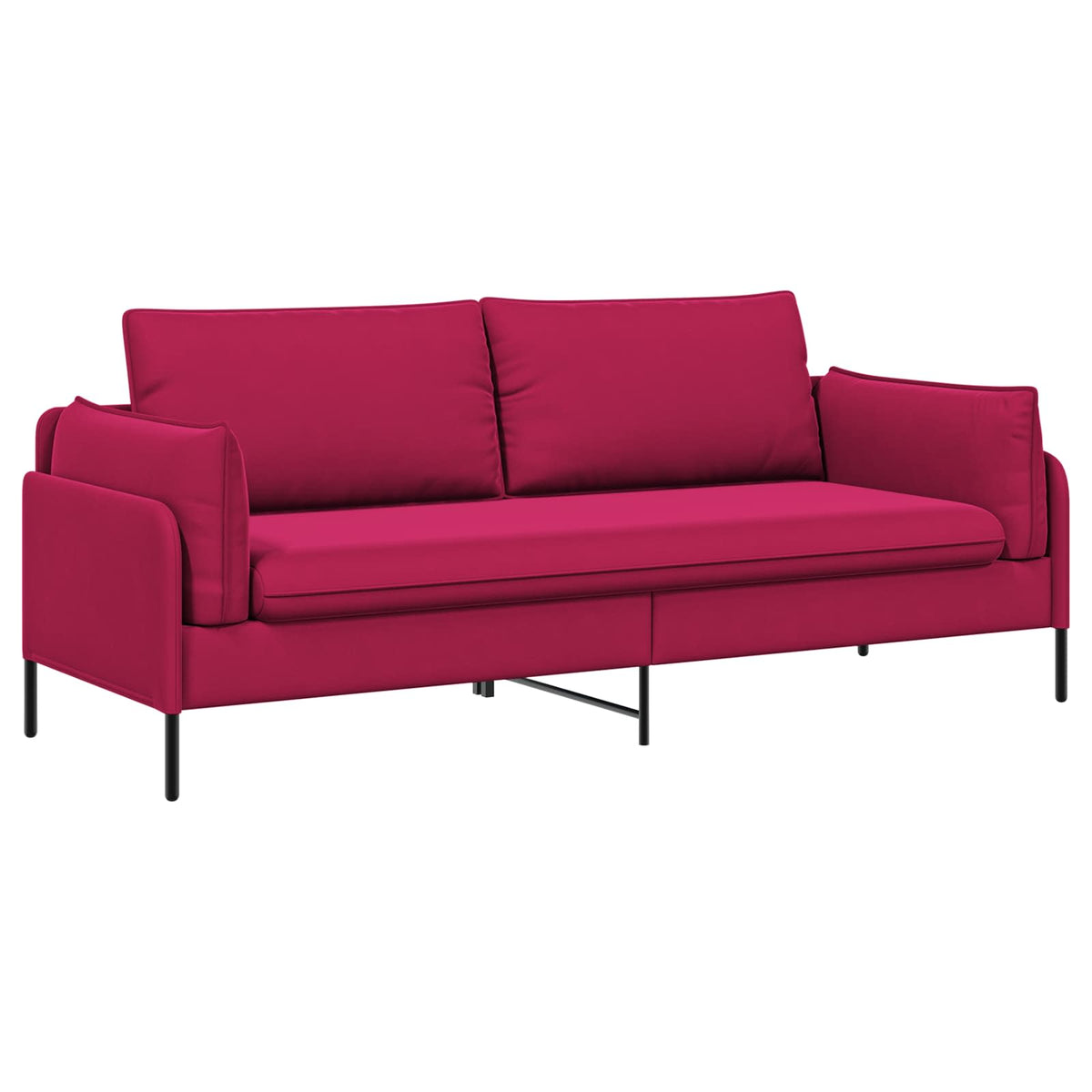 3-Θέσιος καναπές 3-θέσιο Κόκκινο 222 x 81 x 89 εκ. Βελούδο