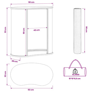 Πάγκος έκθεσης Ανοιχτό καφέ και Λευκό 90 x 48 x 93 cm