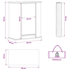 Πάγκος έκθεσης Μαύρο και Λευκό 80 x 40 x 93 cm