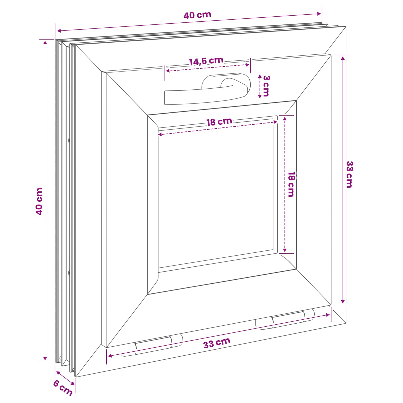 Παράθυρο με Κλίση Υπόγειου RISOR 40 x 40 cm - Pakobazaar