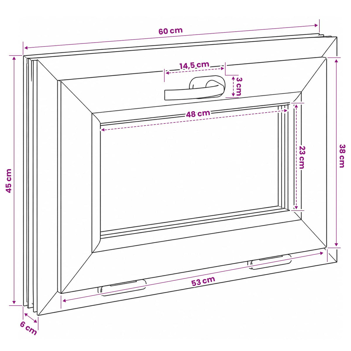 Παράθυρο με Κλίση Υπόγειου RISOR 60 x 45 cm - Pakobazaar