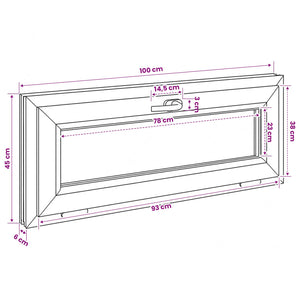 Παράθυρο με Κλίση Υπόγειου RISOR 100 x 45 cm - Pakobazaar