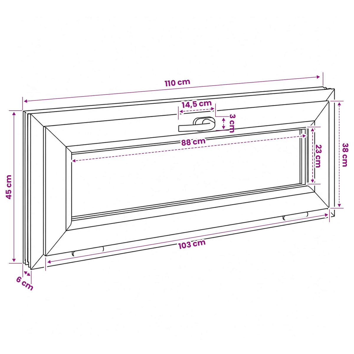 Παράθυρο με Κλίση Υπόγειου RISOR 110 x 45 εκ - Pakobazaar