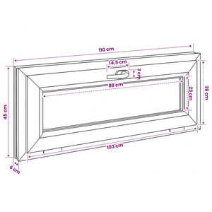 Παράθυρο με Κλίση Υπόγειου RISOR 110 x 45 εκ - Pakobazaar