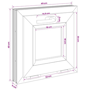 Παράθυρο με Κλίση Υπόγειου RISOR 40 x 40 cm - Pakobazaar