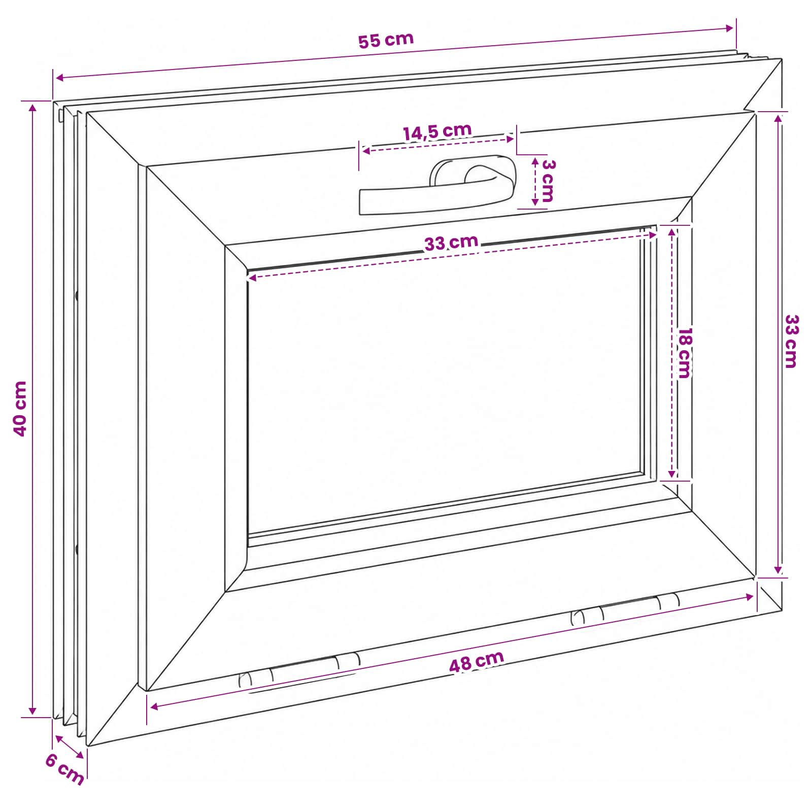Παράθυρο με Κλίση Υπόγειου RISOR 55 x 40 cm - Pakobazaar