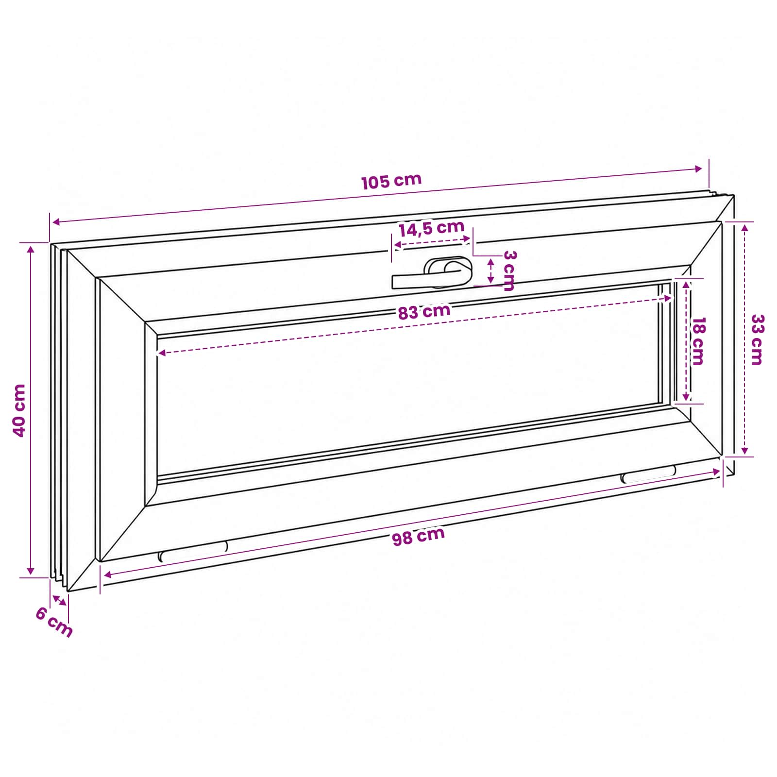 Παράθυρο με Κλίση Υπόγειου RISOR 105 x 40 εκ - Pakobazaar
