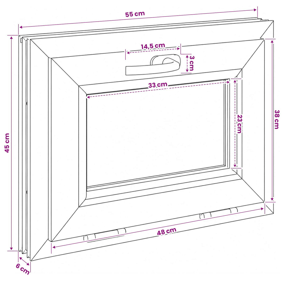 Παράθυρο με Κλίση Υπόγειου RISOR 55 x 45 εκ - Pakobazaar