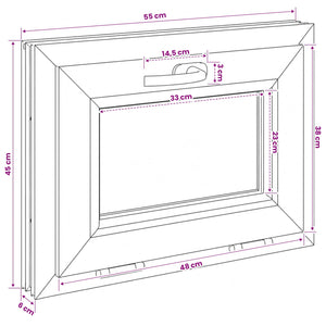 Παράθυρο με Κλίση Υπόγειου RISOR 55 x 45 εκ - Pakobazaar
