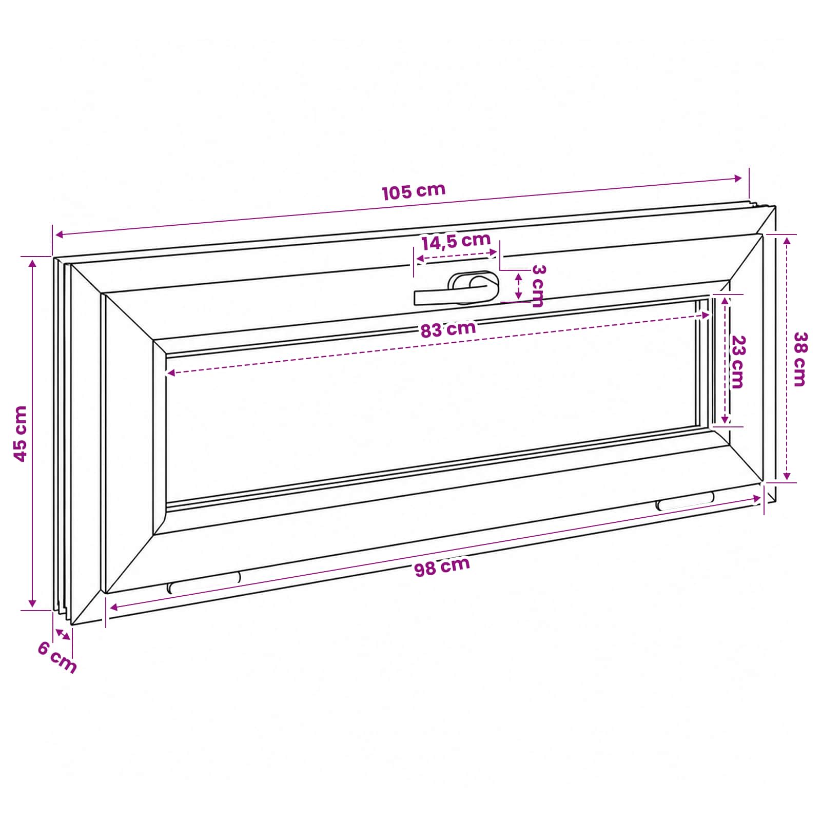 Παράθυρο με Κλίση Υπόγειου RISOR 105 x 45 εκ - Pakobazaar