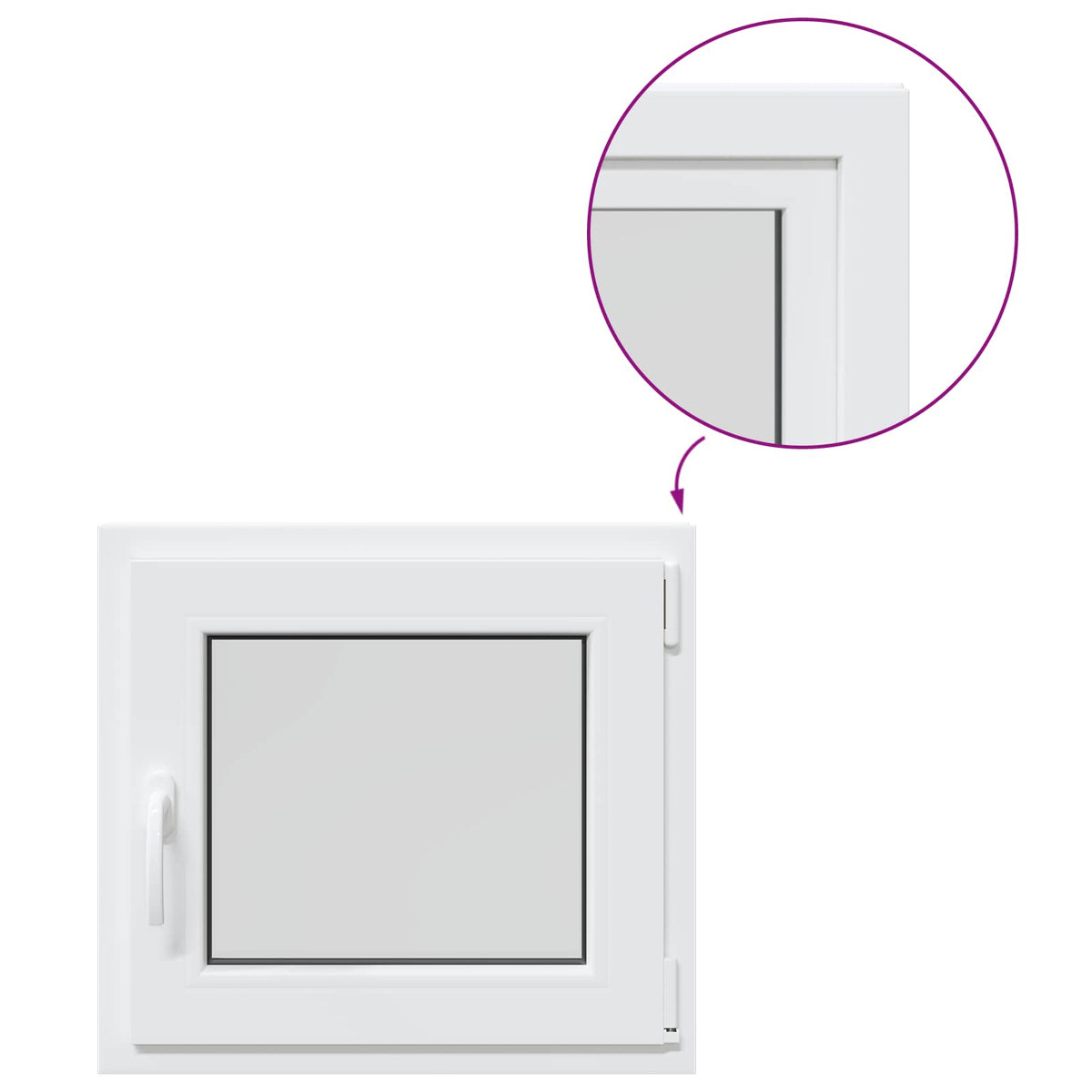 Παράθυρο Κάτω Στρώματος RISOR 55 x 50 εκ. PVC και Γυαλί - Pakobazaar