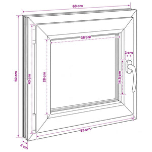 Παράθυρο Κάτω Στρώματος RISOR 60 x 50 cm PVC και Γυαλί - Pakobazaar