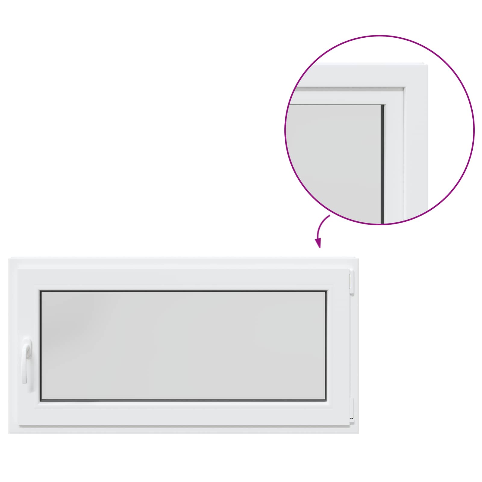 Παράθυρο Κάτω Στρώματος RISOR 120 x 50 cm PVC και Γυαλί - Pakobazaar