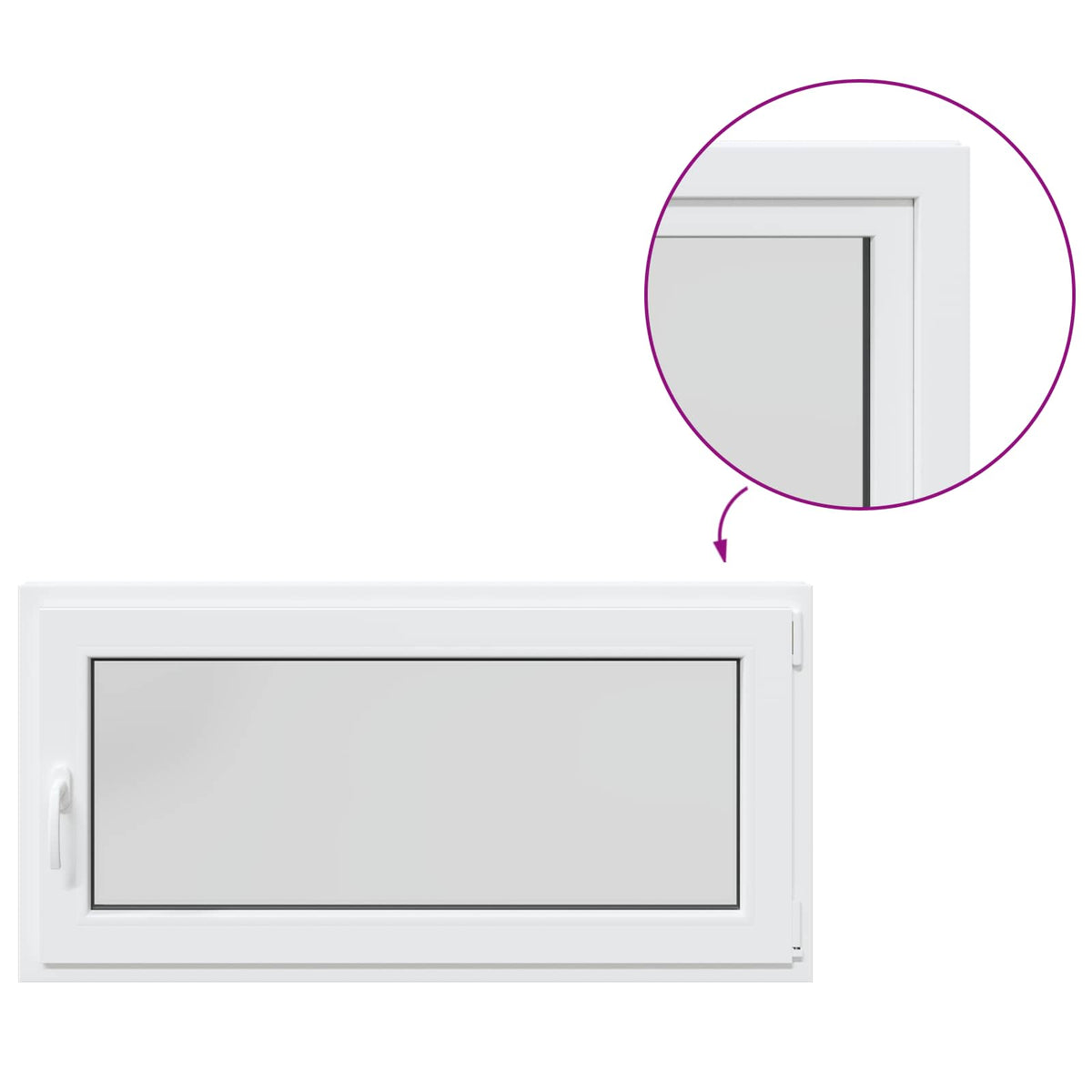 Παράθυρο Κάτω Στρώματος RISOR 120 x 50 cm PVC και Γυαλί - Pakobazaar