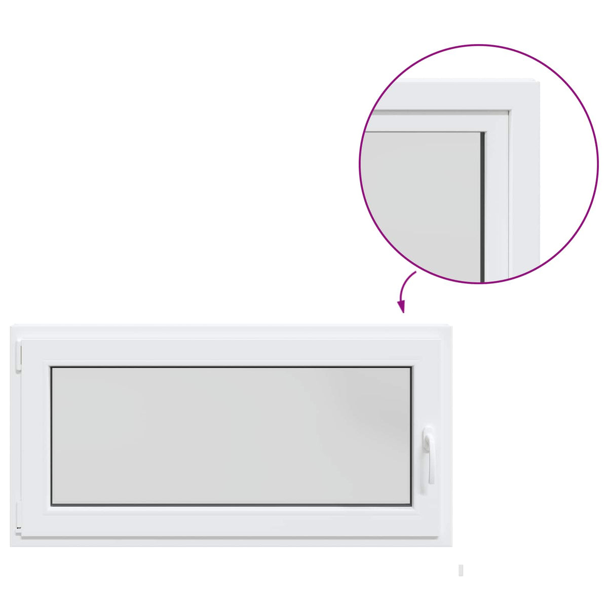 Παράθυρο Κάτω Στρώματος RISOR 120 x 50 cm PVC και Γυαλί - Pakobazaar