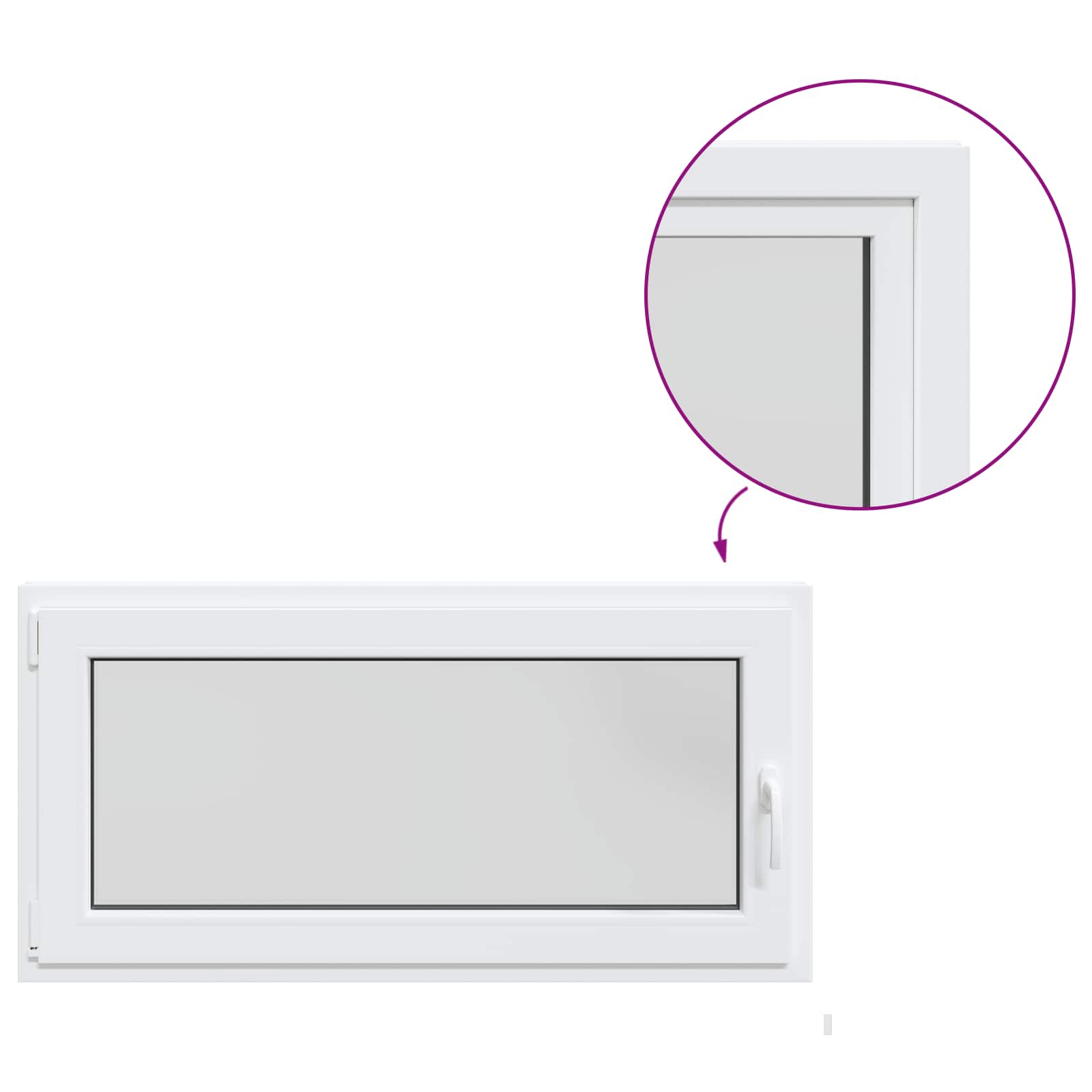 Παράθυρο Κάτω Στρώματος RISOR 120 x 50 cm PVC και Γυαλί - Pakobazaar
