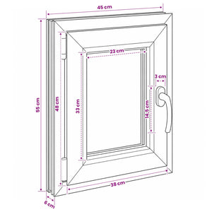 Παράθυρο Κάτω Στρώματος RISOR 50 x 55 εκ PVC και Γυαλί - Pakobazaar