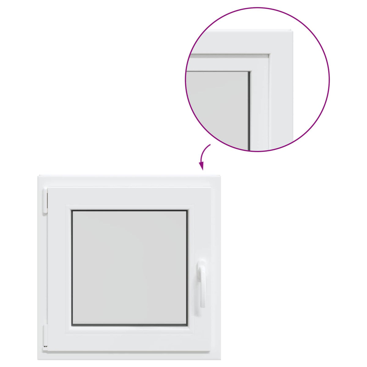 Παράθυρο Κάτω Στρώματος RISOR 55 x 55 εκ PVC και Γυαλί - Pakobazaar