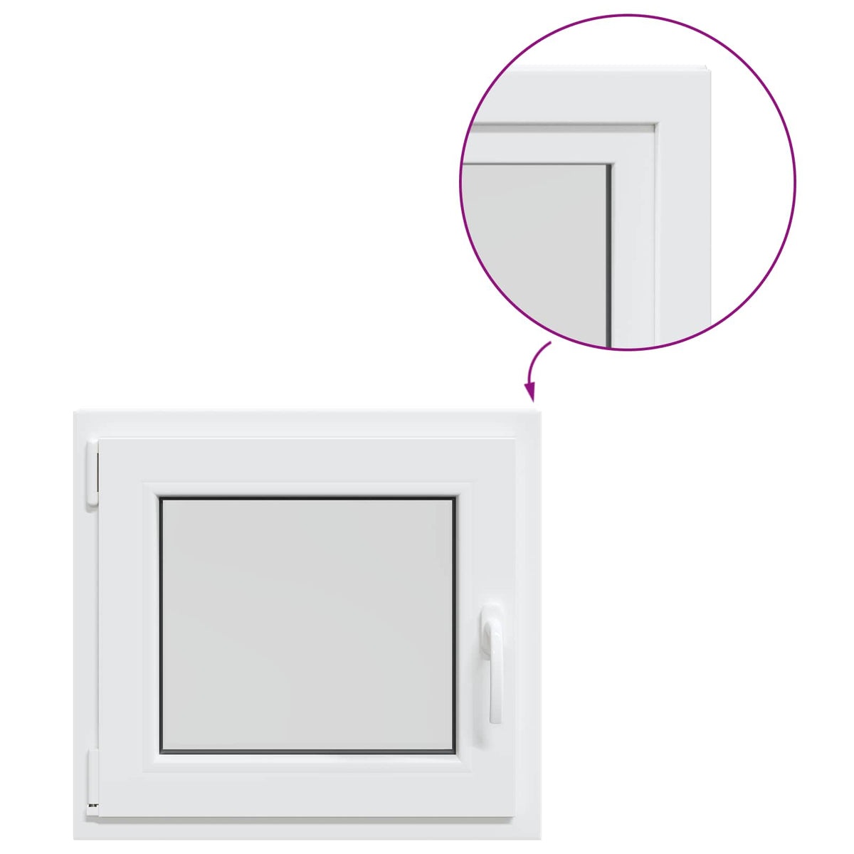 Παράθυρο Κάτω Στρώματος RISOR 60 x 55 cm PVC και Γυαλί - Pakobazaar