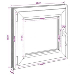 Παράθυρο Κάτω Στρώματος RISOR 60 x 55 cm PVC και Γυαλί - Pakobazaar