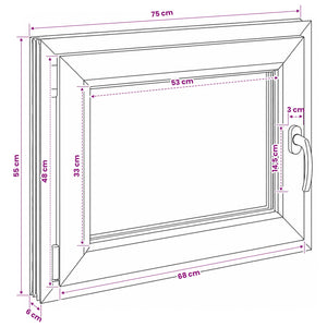 Παράθυρο Κάτω Στρώματος RISOR 50 x 55 εκ PVC και Γυαλί - Pakobazaar