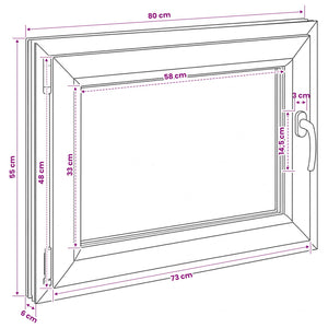 Παράθυρο Κάτω Στρώματος RISOR 80 x 55 cm PVC και Γυαλί - Pakobazaar