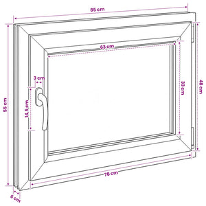 Παράθυρο Κάτω Στρώματος RISOR 50 x 55 εκ PVC και Γυαλί - Pakobazaar