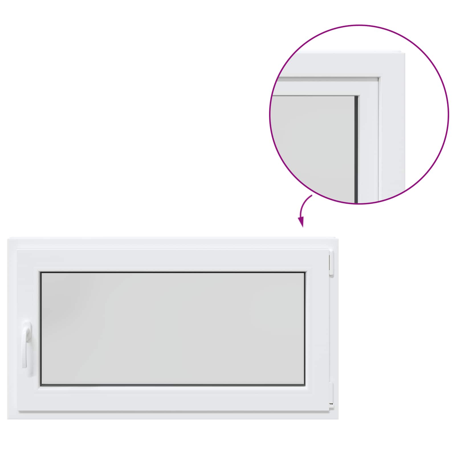 Παράθυρο Κάτω Στρώματος RISOR 110 x 55 εκ. PVC και Γυαλί - Pakobazaar