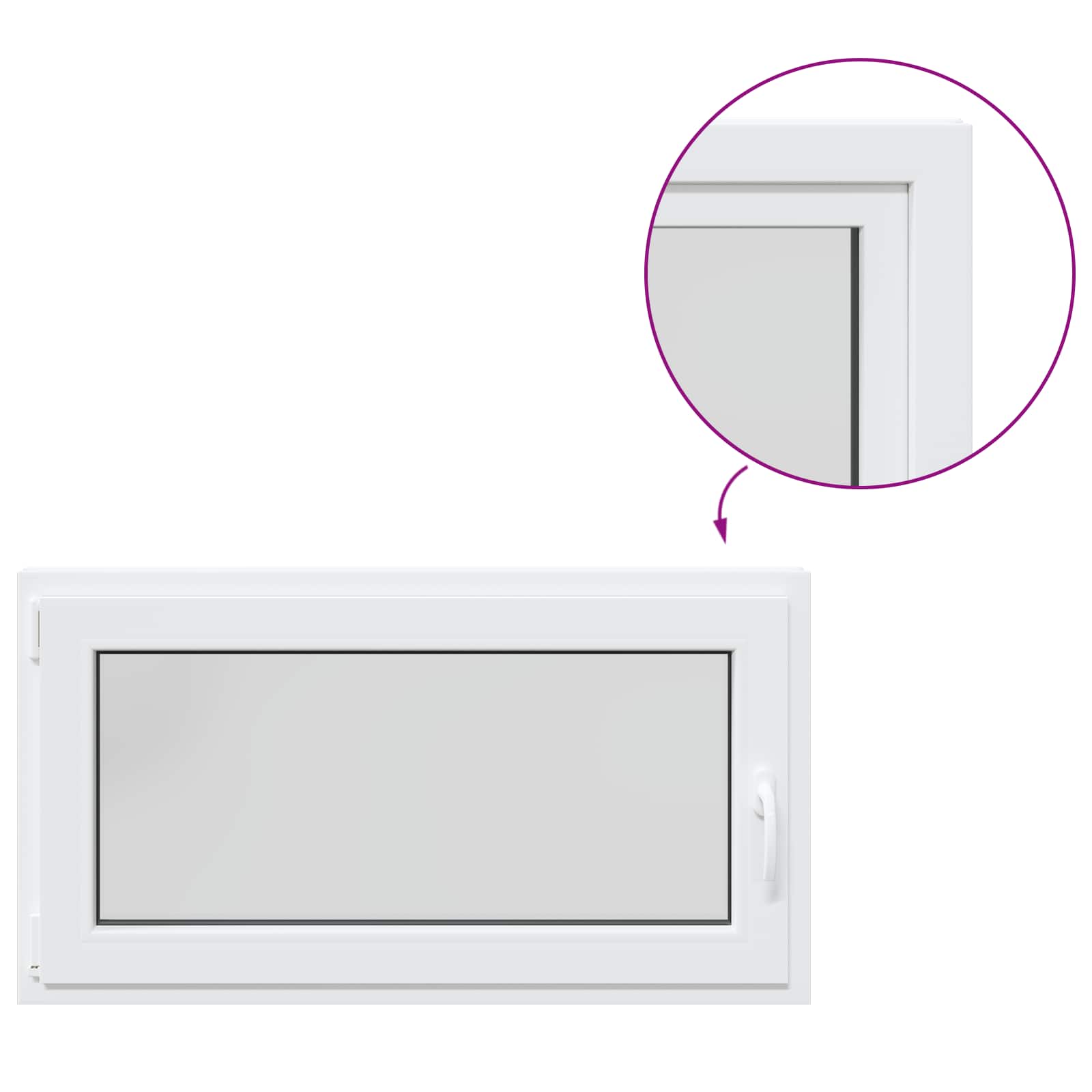 Παράθυρο Κάτω Στρώματος RISOR 110 x 55 εκ. PVC και Γυαλί - Pakobazaar