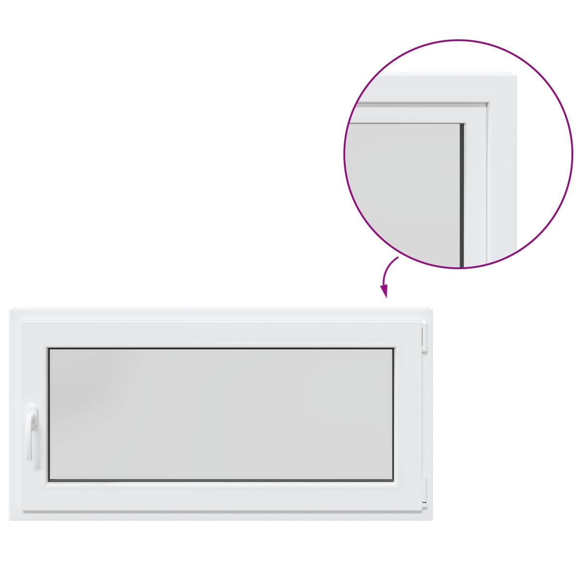 Παράθυρο Κάτω Στρώματος RISOR 50 x 55 εκ PVC και Γυαλί - Pakobazaar