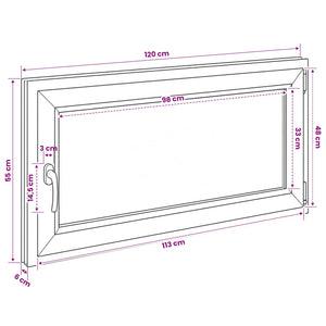 Παράθυρο Κάτω Στρώματος RISOR 50 x 55 εκ PVC και Γυαλί - Pakobazaar