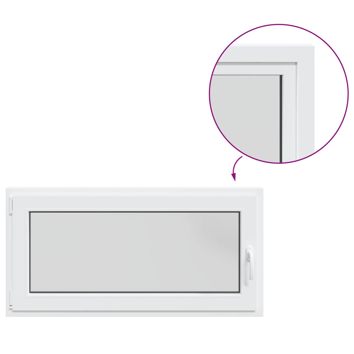 Παράθυρο Κάτω Στρώματος RISOR 50 x 55 εκ PVC και Γυαλί - Pakobazaar