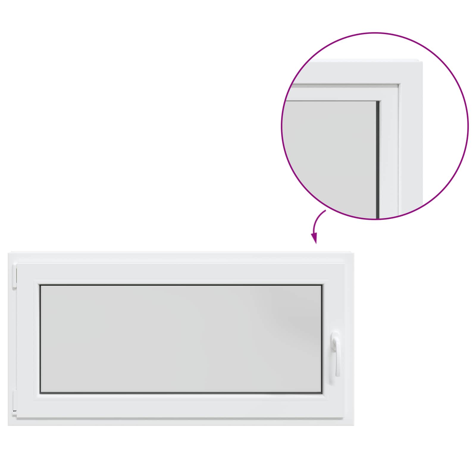 Παράθυρο Κάτω Στρώματος RISOR 50 x 55 εκ PVC και Γυαλί - Pakobazaar