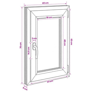 Παράθυρο Κάτω Στρώματος RISOR 40 x 70 cm PVC και Γυαλί - Pakobazaar