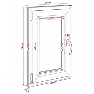 Παράθυρο Κάτω Στρώματος RISOR 40 x 70 cm PVC και Γυαλί - Pakobazaar