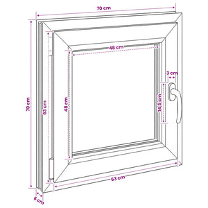 Παράθυρο Κάτω Στρώματος RISOR 70 x 70 cm PVC και Γυαλί - Pakobazaar