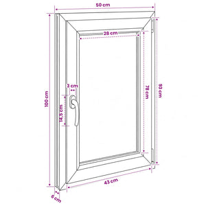 Παράθυρο Κάτω Στρώματος RISOR 50 x 100 cm PVC και Γυαλί - Pakobazaar