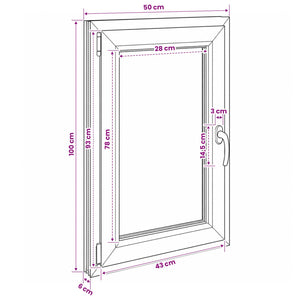 Παράθυρο Κάτω Στρώματος RISOR 50 x 100 cm PVC και Γυαλί - Pakobazaar