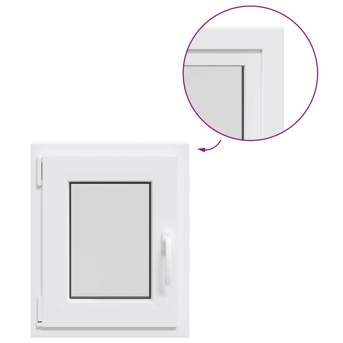 Παράθυρο Κάτω Στρώματος RISOR 50 x 55 εκ PVC και Γυαλί - Pakobazaar