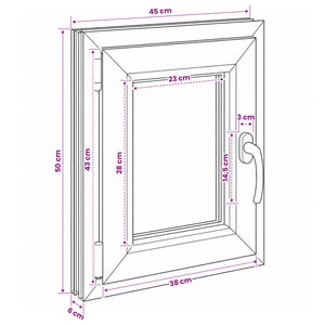Παράθυρο Κάτω Στρώματος RISOR 50 x 55 εκ PVC και Γυαλί - Pakobazaar