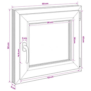 Παράθυρο Κάτω Στρώματος RISOR 60 x 50 cm PVC και Γυαλί - Pakobazaar