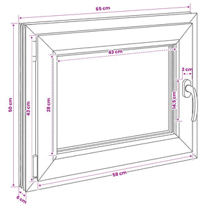 Παράθυρο Κάτω Στρώματος RISOR 50 x 55 εκ PVC και Γυαλί - Pakobazaar