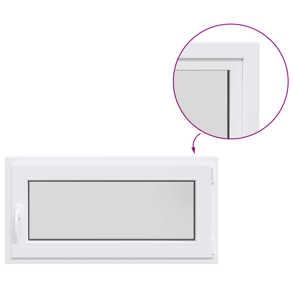 Παράθυρο Κάτω Στρώματος RISOR 50 x 55 εκ PVC και Γυαλί - Pakobazaar