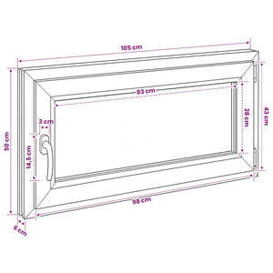 Παράθυρο Κάτω Στρώματος RISOR 50 x 55 εκ PVC και Γυαλί - Pakobazaar