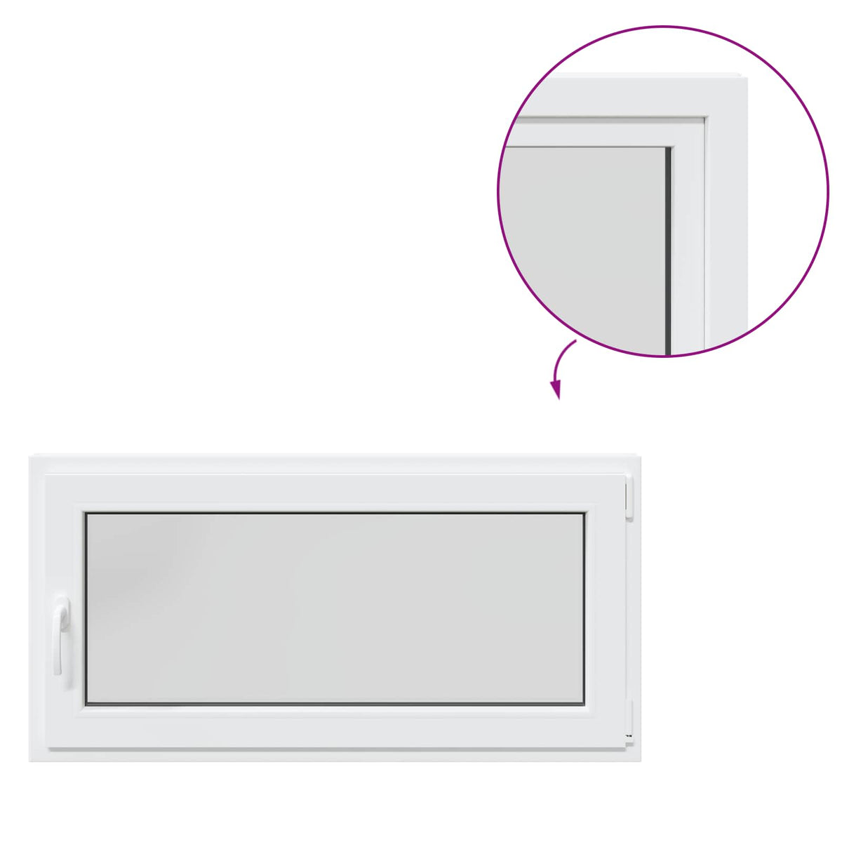 Παράθυρο Κάτω Στρώματος RISOR 120 x 50 cm PVC και Γυαλί - Pakobazaar