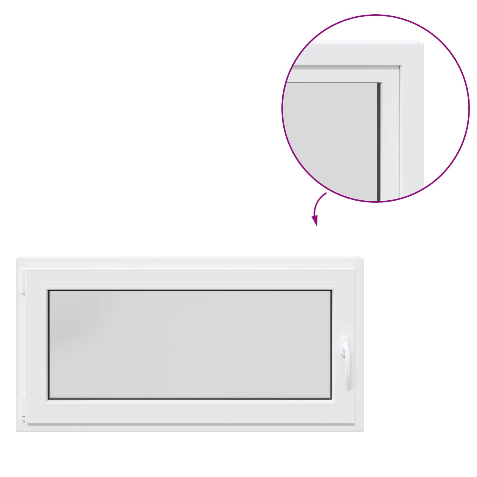 Παράθυρο Κάτω Στρώματος RISOR 120 x 50 cm PVC και Γυαλί - Pakobazaar