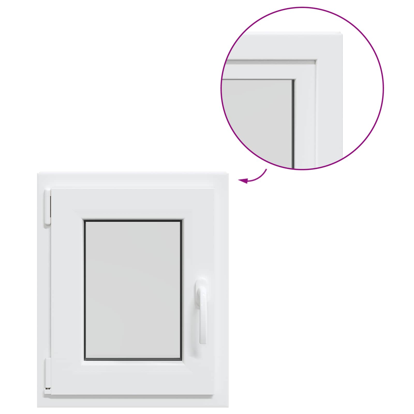 Παράθυρο Κάτω Στρώματος RISOR 50 x 55 εκ PVC και Γυαλί - Pakobazaar