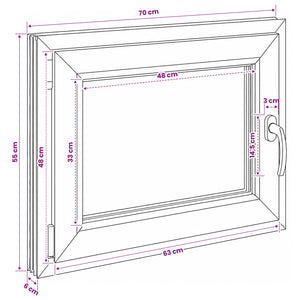 Παράθυρο Κάτω Στρώματος RISOR 50 x 55 εκ PVC και Γυαλί - Pakobazaar