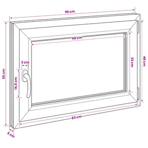 Παράθυρο Κάτω Στρώματος RISOR 90 x 55 cm PVC και Γυαλί - Pakobazaar